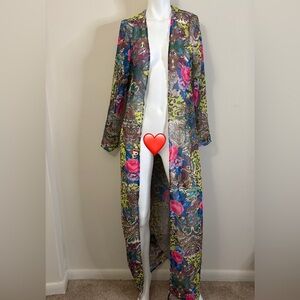 Colorful Floral Long Kimono